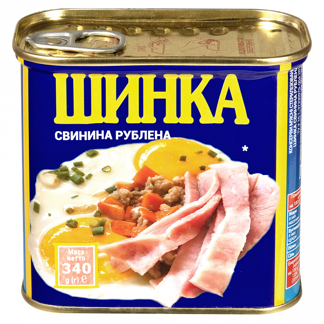 Консерви м'ясні шинкові зі свинини та яловичини